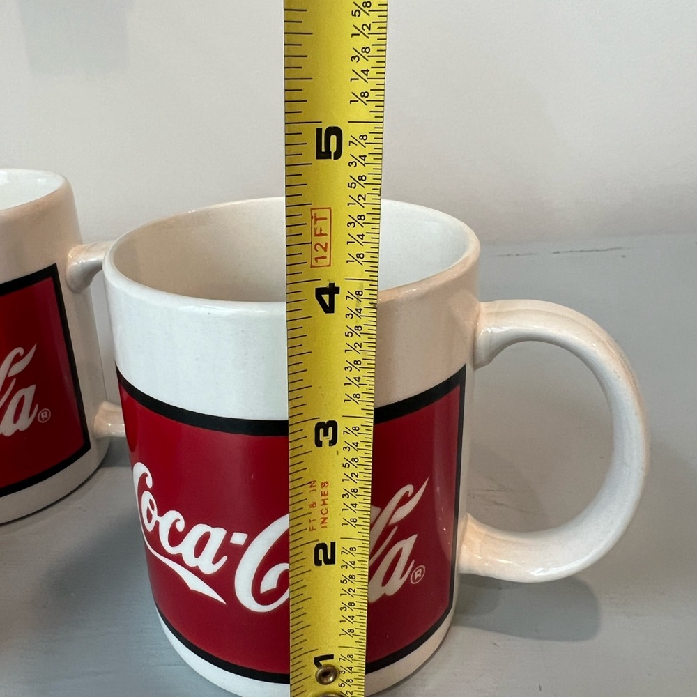 1996 Coca Cola Set Of 4 Tea Coffee Mug Cup Gibson 16oz Red White Classic Vintage - Picture 8 of 8